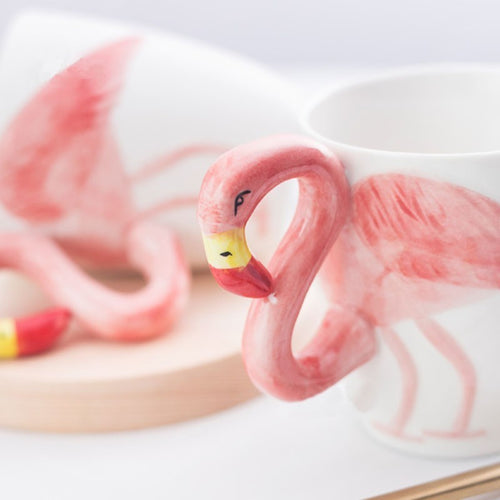 3D Flamingo Ceramic Coffee Mug