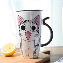 Load image into Gallery viewer, 600ml Cute Cat Ceramics Coffee Mug With