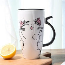 Load image into Gallery viewer, 600ml Cute Cat Ceramics Coffee Mug With