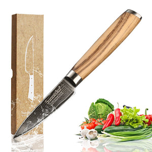 Sunnecko 3.5" Paring Knife For Fruit Vegetable Damascus Steel Blade Kitchen